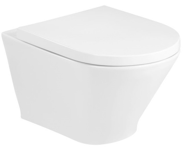 GAP ROUND COMPACTO miska wisząca WC Rimless 54 cm z deską wolnoopadającą - biała